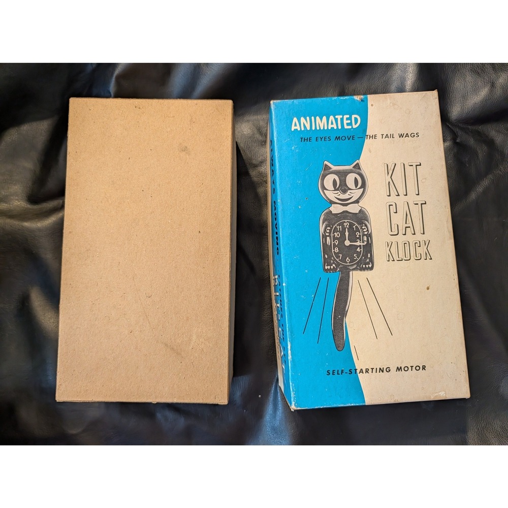 Vintage Kit-Cat Klock Original Box Only Black Animated Clock Packaging Empty